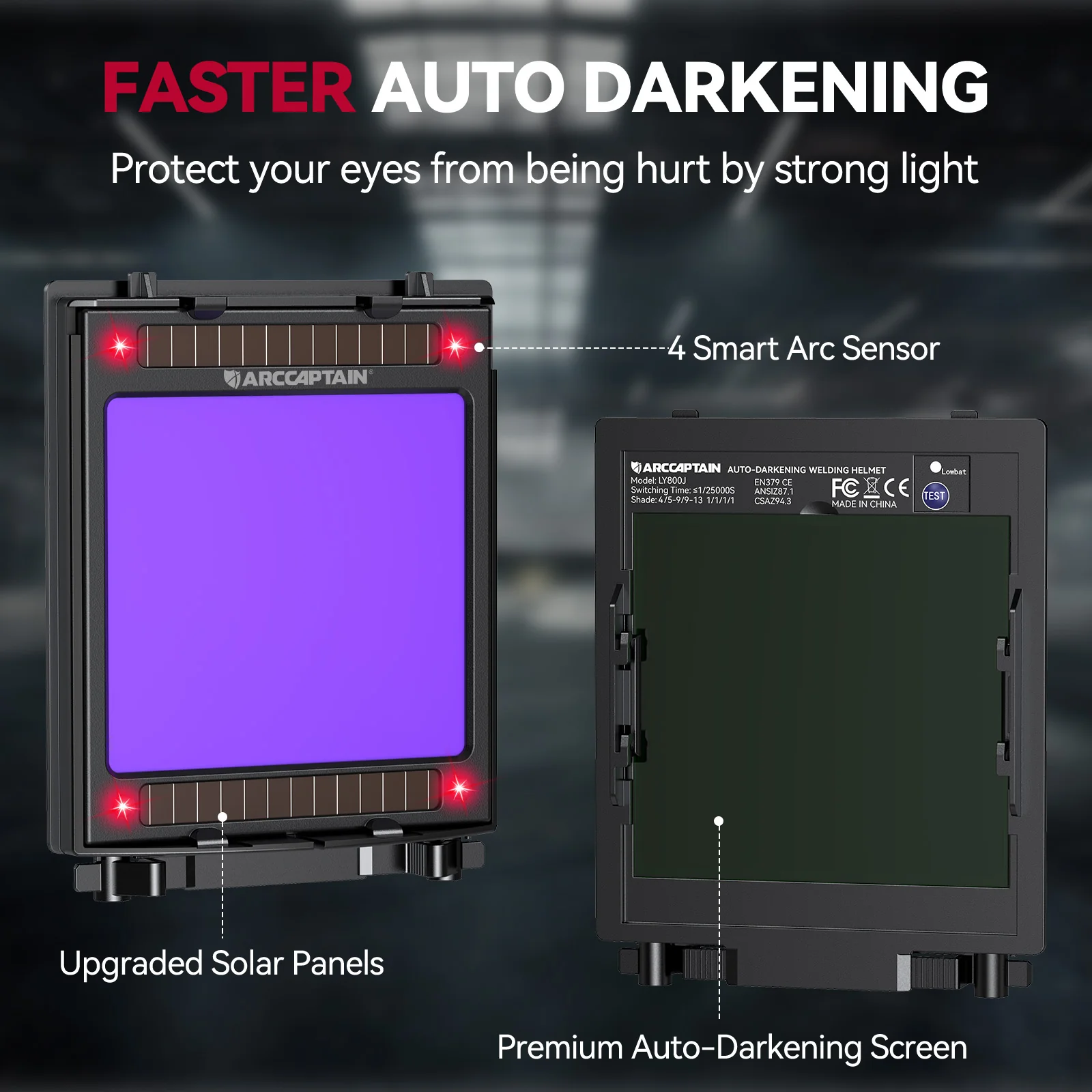 Auto Darkening Welding Protective Hood Rivet EXSpace X300 - Image 3