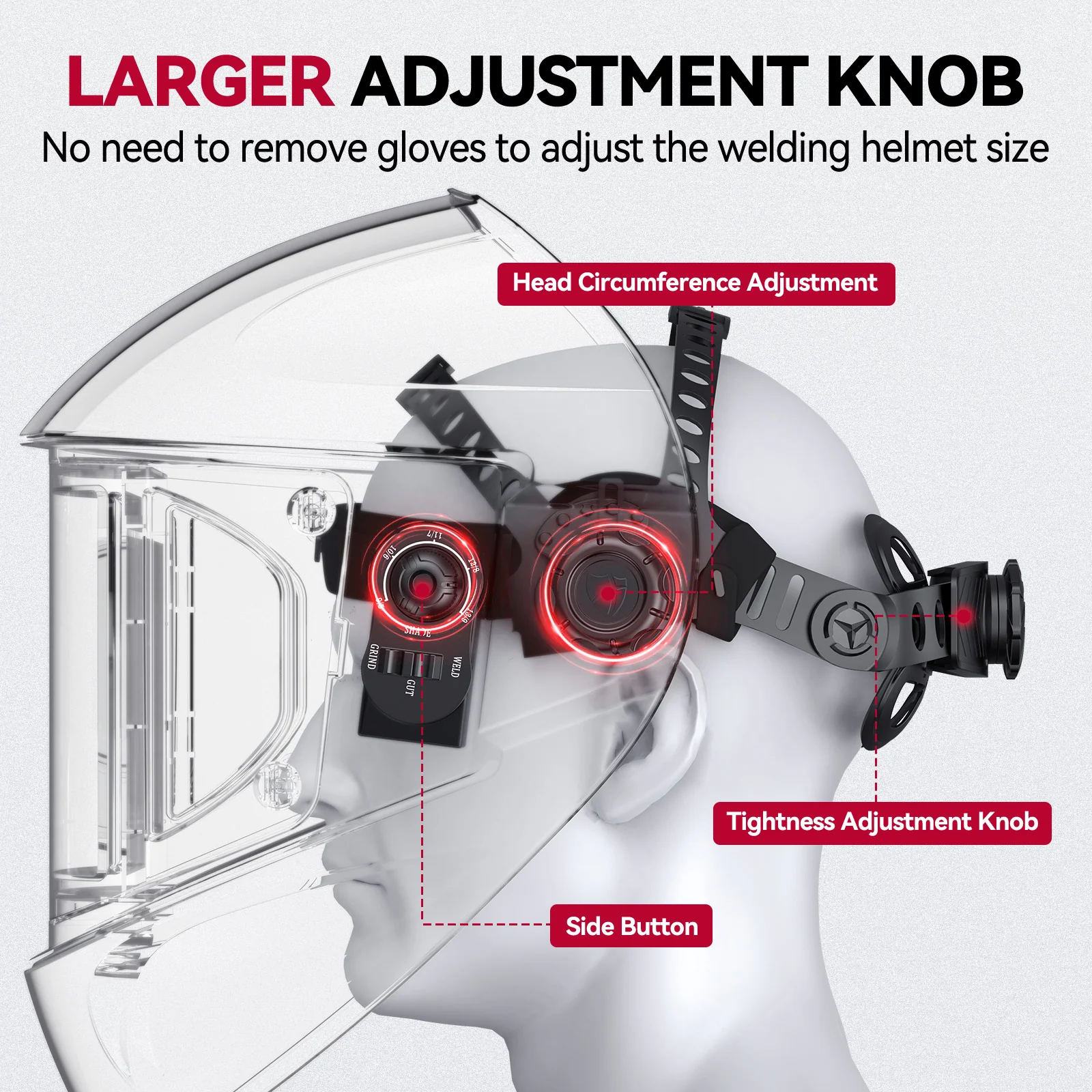 Auto Darkening Welding Protective Hood Rivet EXSpace X300 - Image 4