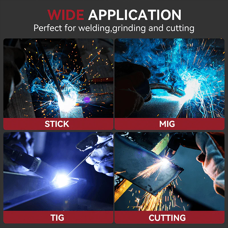 Side View Auto-Darkening Welding Helmet 8.46"X2.75" Super Large Viewing Screen True Color HSH-C900 - Image 5