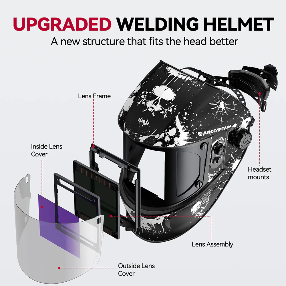 Large Viewing Screen Welding Hood Ink Splash EXSpace X200 - Image 3