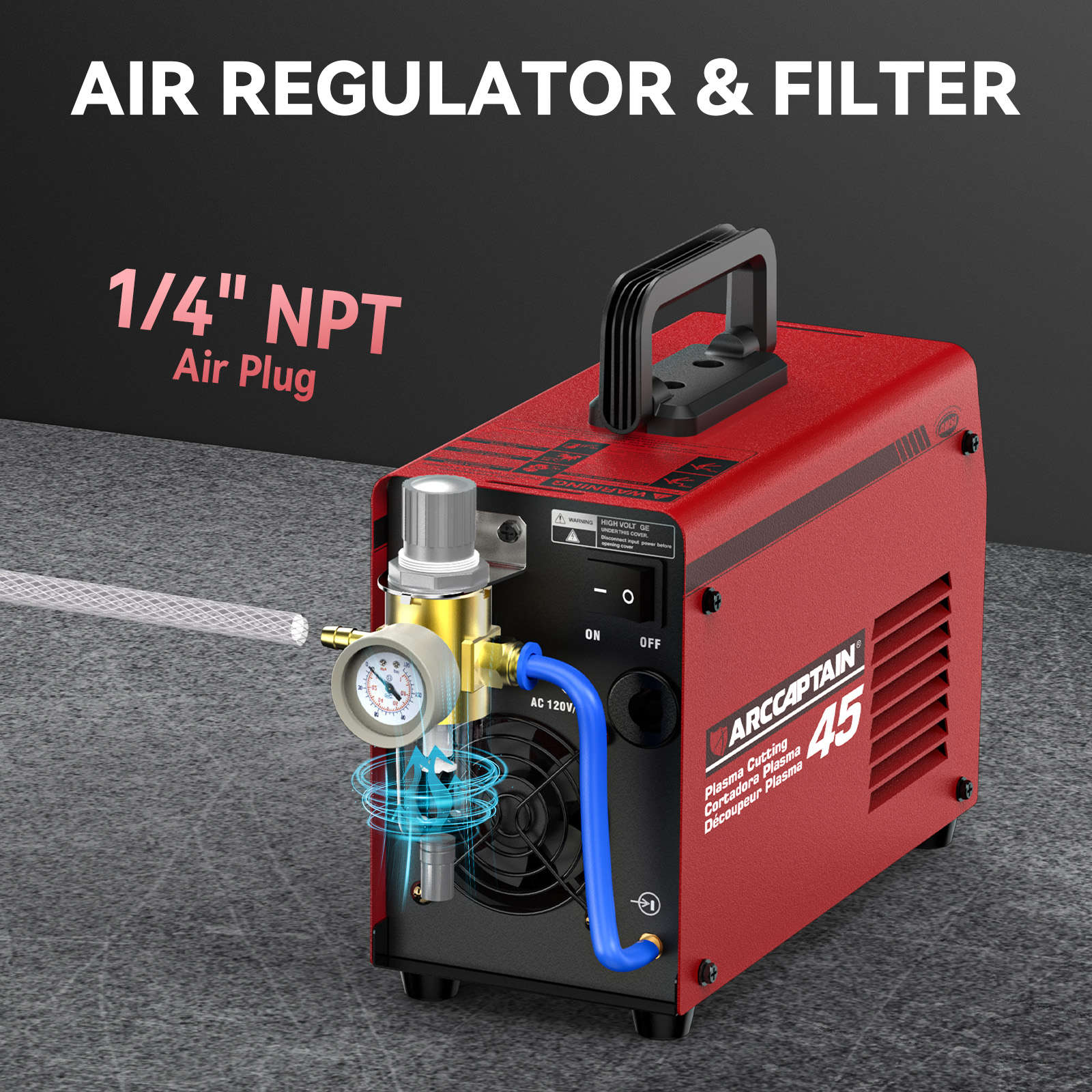 Arccaptain CUT45 Dual Voltage 2T/4T Beginner-Friendly Plasma Cutter - Image 4