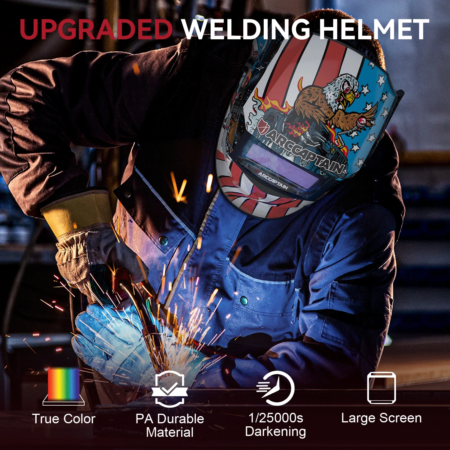 True Color Viewing Screen Welding Helmet American Eagle ClearLite X100 - Image 3