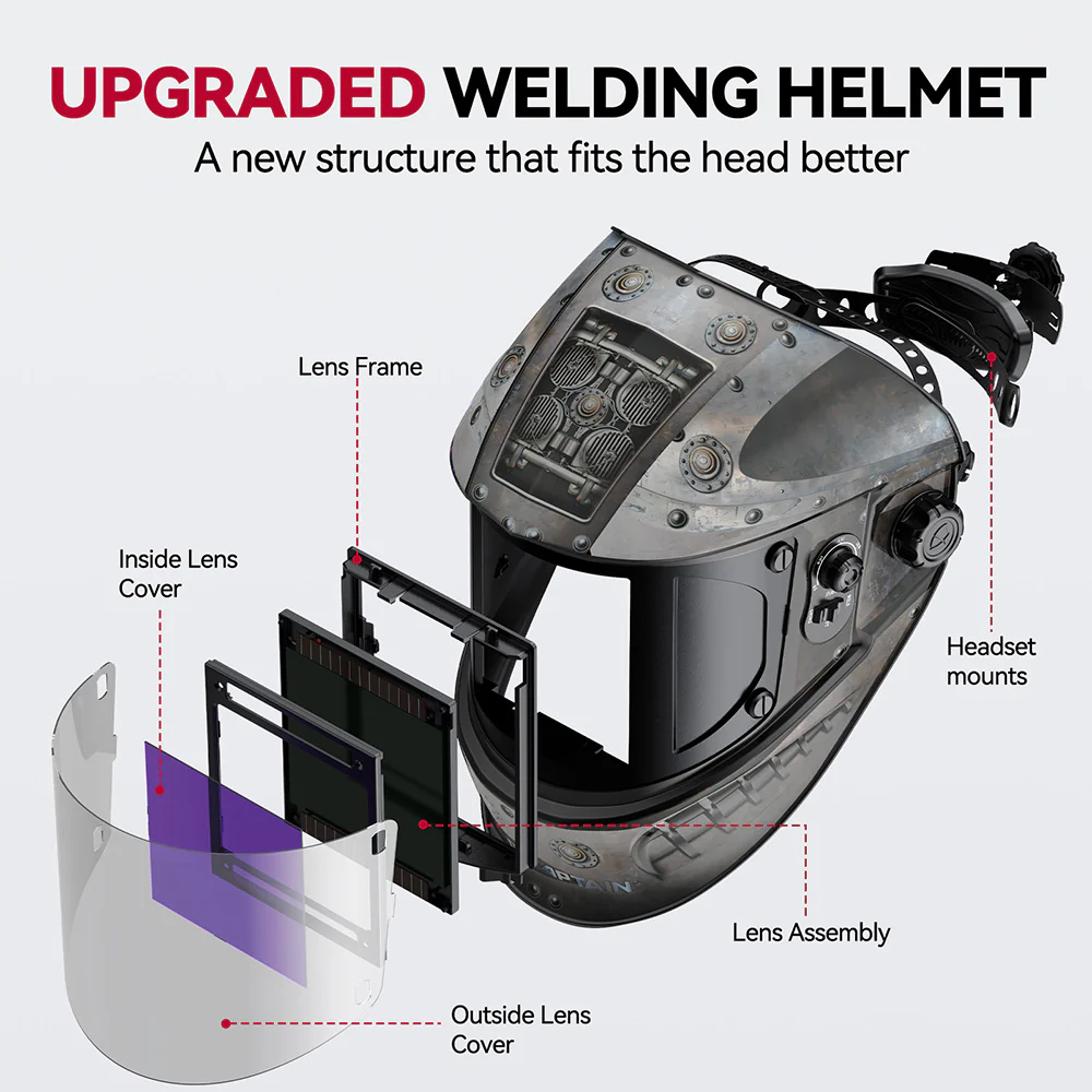 True Color Electric Welding Helmet Rivet EXSpace X200 - Image 3