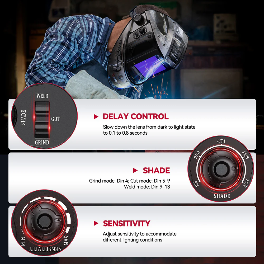 True Color Electric Welding Helmet Rivet EXSpace X200 - Image 6