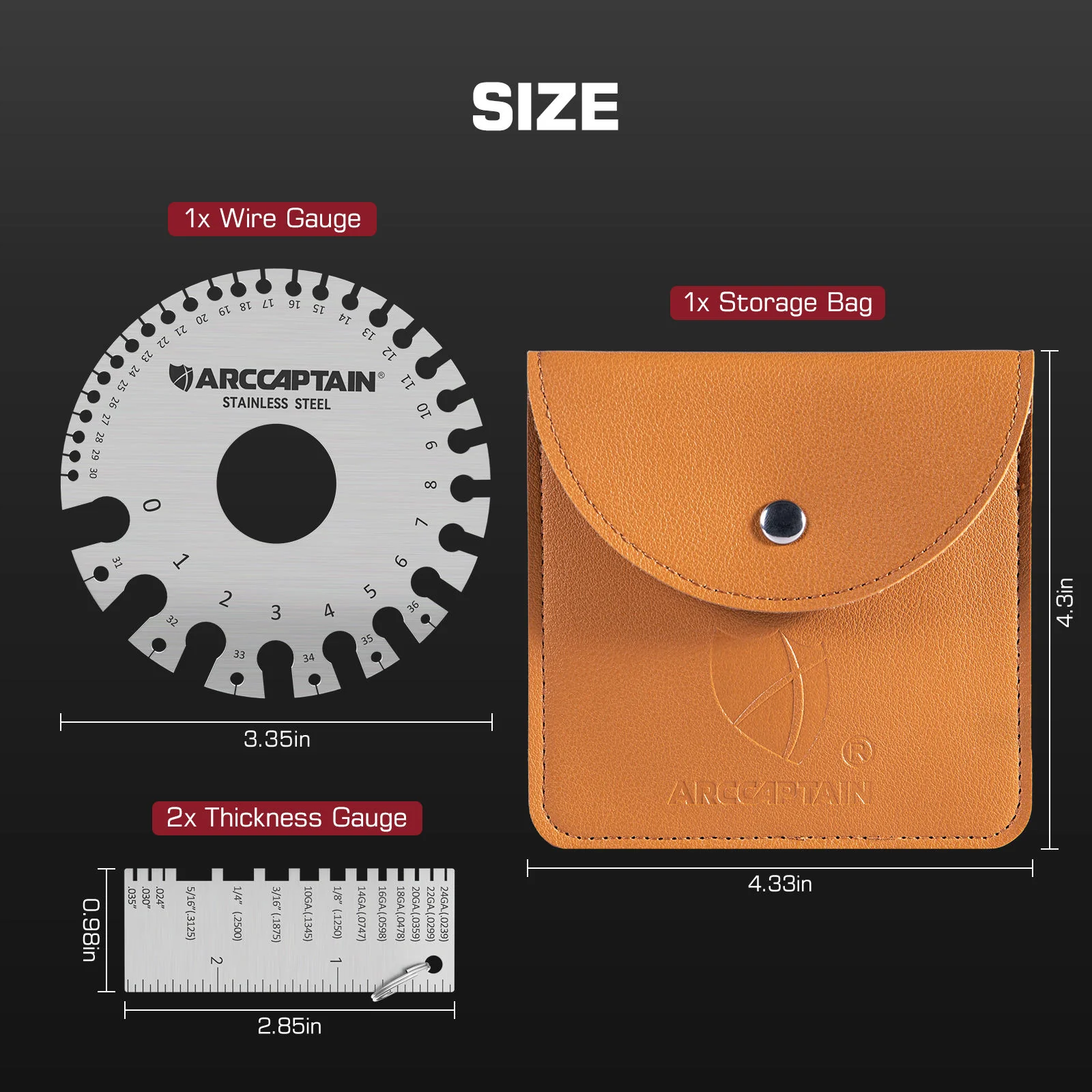 Arccaptain Wire Gauge Measuring Tool Metal Gauge - Image 3